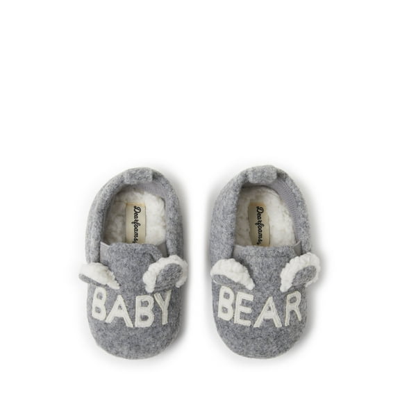 Dearfoams Kid's Casey Baby Bear Family Scuff Slipper