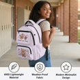 thumbnail image 4 of Xixirimido Cute Capybara Milk Tea Print Kids School Backpack, 17" Large Capacity Bookbag, Multi Pockets School Bag for Girls Teens Preschool Elementary Middle High School, 4 of 8