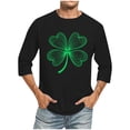 thumbnail image 1 of Wancir Chemises pour Hommes en Liquidation Imprimé de la Saint-Patrick Col Rond Mode Décontractée Manches Courtes Trois-Quarts, 1 of 4
