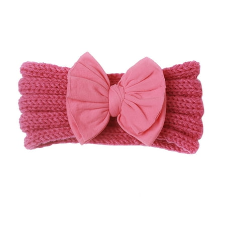 

nsendm Toddler Baby Boys Girls Knitted Color Block Bowknot Hairband Headwear Headband Bow for Baby Girls Headbands Hairband Hot Pink One Size