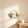 thumbnail image 5 of YingYouFu Artificial Floral Front Door Wreath, Natural Rattan Base Boho Style Hanging Wall Decorative Wreath, Decorative Wreath for Front Door, Wall, Porch, Living Room Home Decor, 5 of 6