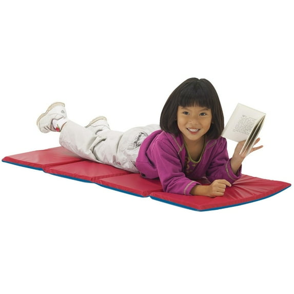 PEERLESS PLASTICS 048999 Basic Kindermat, 19 W x 45 D x 0.63 H In. Vinyl, Red-Blue