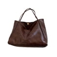 thumbnail image 2 of Womens Brown Vegan Faux Leather Tote Bag for Work, Faux Faux Leather Shoulder Bag & Casual Purse, Lightweight Everyday Carryall,Size Free Size, 2 of 9
