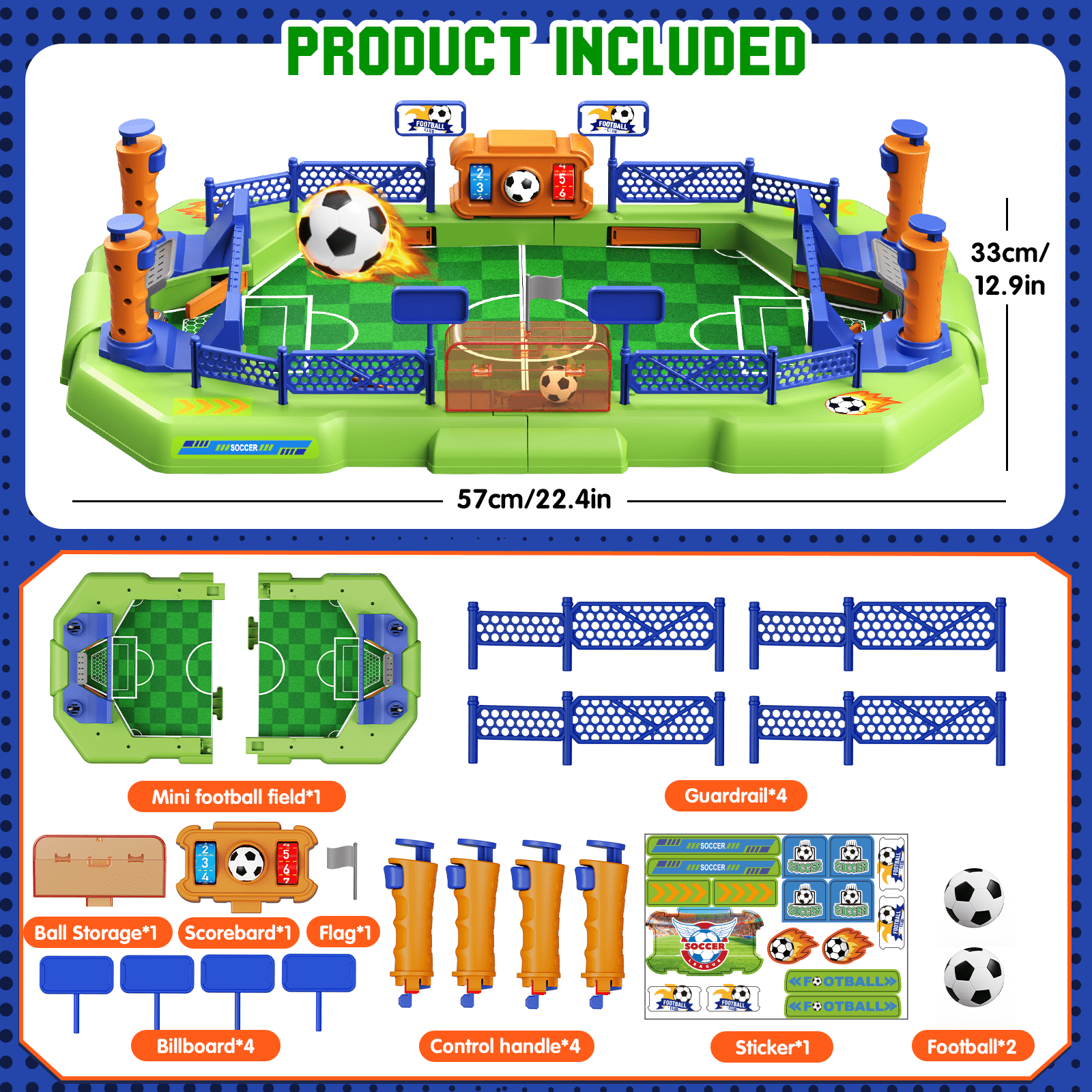 Aliex Mini Foosball Table Game for Kids – Soccer Board Game, Portable Tabletop Pinball Interactive Sports Game, Educational & Active Toy for Boys Girls Ages 3+