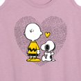 thumbnail image 3 of Peanuts - Charlie Snoopy Dot Heart - Women's Racerback Tank Top, 3 of 6