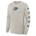 thumbnail image 4 of Men's Fanatics Cream Oklahoma City Thunder Crossover Collection Ball Screen Action Premium Long Sleeve T-Shirt, 4 of 5