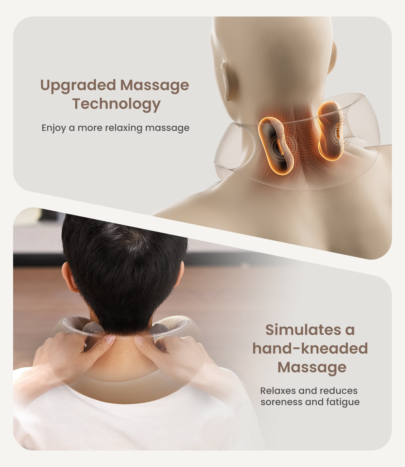 Renpho Shiatsu Neck and Shoulder Massager with 2 Levels Heat, Cordless Deep Tissue Massage with Music Playable Bluetooth