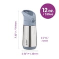 thumbnail image 4 of b.box Insulated 12 oz Blue Solid Print Chill Out Stainless Steel Water Bottle with Free Flow Silicone Straw, 4 of 10