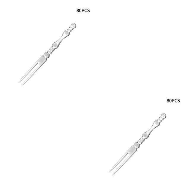 Billuyoard 80 piezas de tenedor para pastel de frutas con mango, palillos para comida, tenedores para postres y magdalenas, vajilla para Type1 NO1