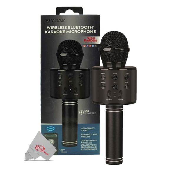 Micrófono Karaoke Vivitar inalámbrico Bluetooth alimentado por USB