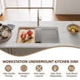 thumbnail image 3 of 30"x19" Rectangular Fireclay Workstation Kitchen Sink in Glossy White with Undermount/Drop-In Setup Full Accessories for Modern Kitchen Style, 3 of 12