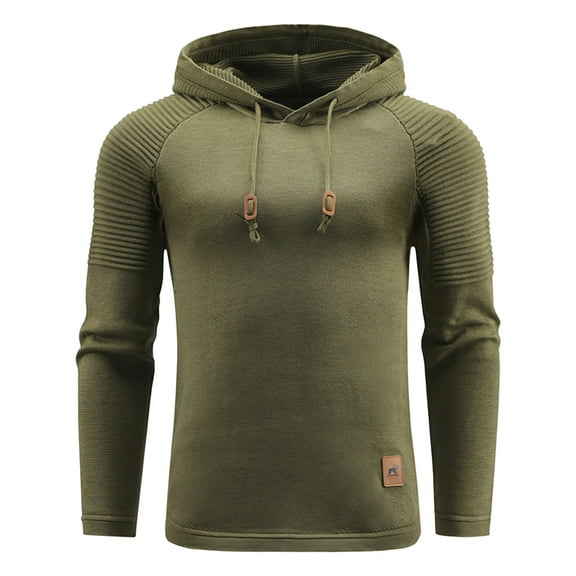 Yyeselk Hoodie for Men Slim Fit Long Sleeve Drawstring Hooded Casual Solid Color Warm Comfortable Winter‌ Pullover Sweatshirt Tops Green XL