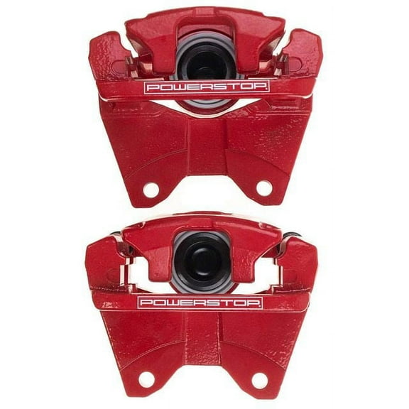 Power Stop Rear Pair of Red Powder Coated Calipers S5046EB
