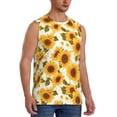 thumbnail image 2 of Haiem Men's Modern Elegant Sunflower Print Tank Tops Summer Sleeveless Cut Off Workout T-Shirts Fitness Vest Athletic Undershirts-3X-Large, 2 of 8