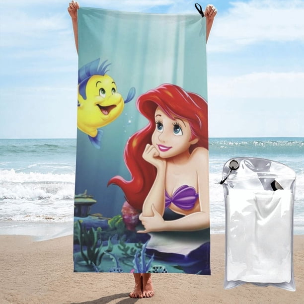 Toalla de baño Ariel, toalla de playa de microfibra de secado rápido, toalla de baño de gran tamaño a prueba de arena para adultos y niños, accesorios de playa para viajes y campamentos para adultos,