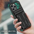thumbnail image 6 of Cutyskin iPhone 12 Pro Armor Case with Hidden Card Holder Detachable Wallet Cover, Built-in Kickstand, Camera Lens Protection, Tough Rugged Shockproof Phone Case for iPhone 12 Pro, Darkgreen, 6 of 9