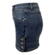 thumbnail image 4 of Minifalda vaquera ajustada de cintura alta para mujer: elástica lavada, cremallera delantera, informal/festiva, tallas S-XXL, 4 of 6