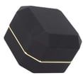 thumbnail image 5 of Luxury Square Velvet Ring Box with LED Light for Proposal Engagement Wedding Ceremony Showcase Organizer Black, 3.0 x 3.0 x 2.1 inches / 7.6 x 7.6 x 5.3 cm, 5 of 9