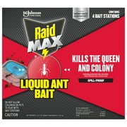 Raid MAX Liquid Ant Insect Killer Bait, Outdoor and Indoor Ant Killer Traps for Home, 4 Count