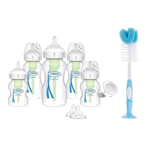 Kit Biberones Dr. Brown's Cuello Ancho + Cepillo Limpiador