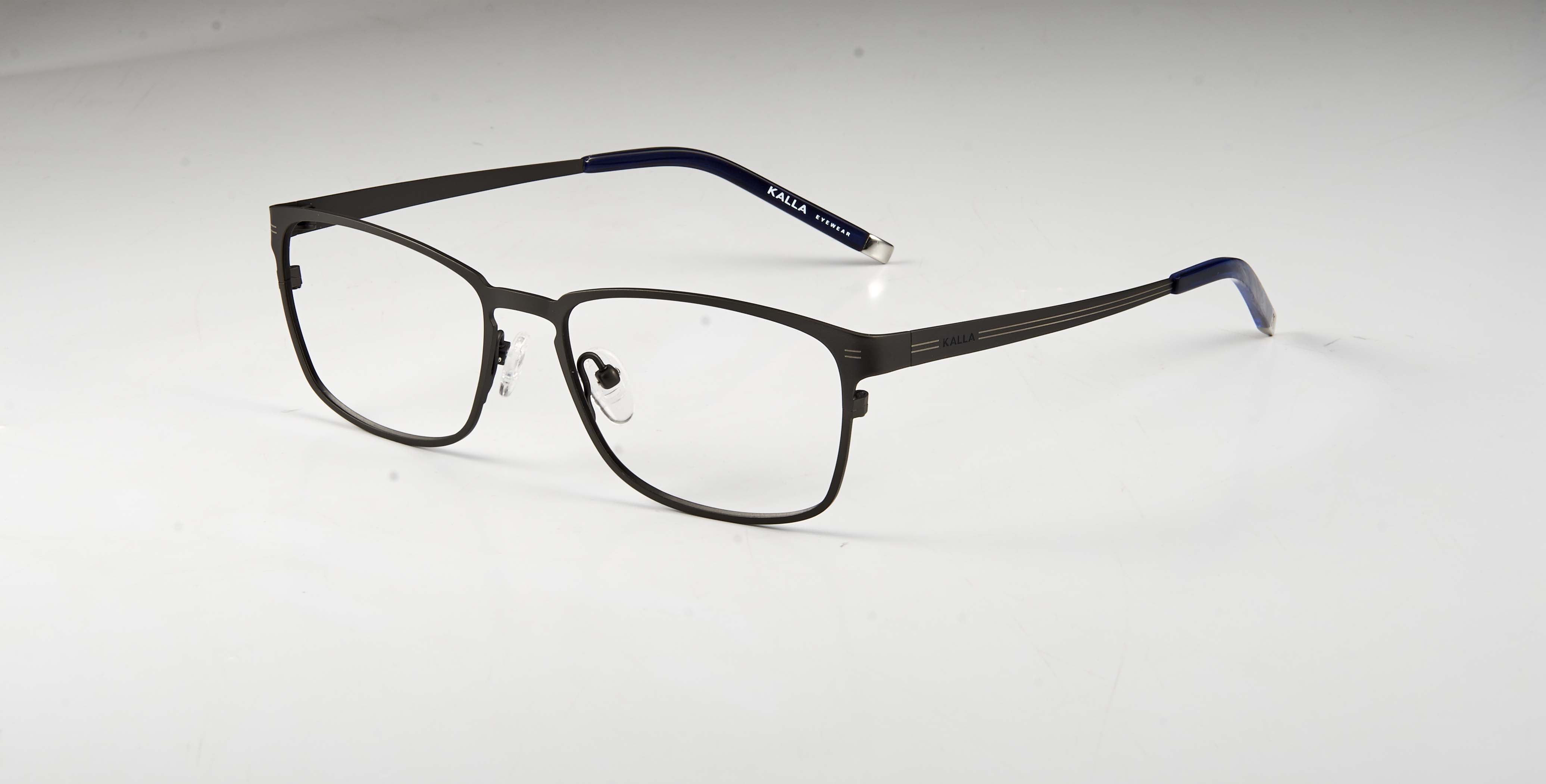 KALLA, KL8017C2, Eyeglasses Dark Gray Rectangle Unisex Optical Lightweight Glasses Frame for Prescription Lens