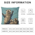 thumbnail image 5 of Orinice Cute Otters Graphic Decorative Throw Pillow Cover for Home Couch Living Room Bed Sofa - Short Plush Material, Invisible Zipper Closure, 1PC 24x24in, 5 of 5