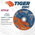 thumbnail image 4 of Weiler 804-58075 7 x 0.25 in. Tiger Zirc Type 27 Grinding Wheel, Z24T - 0.87 in. A.H, Pack of 10, 4 of 4