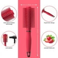 thumbnail image 3 of 1Piece Round Hair Brush for Blow Drying Styling Large Long Barrel Strawberry Scented TPEE Plastic Bristles Ionic Tech, 3 of 9