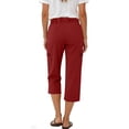 thumbnail image 5 of High Waisted Stretchy Cargo Capris Women Loose Fitting Casual Outdoor Cropped Pants Summer Hiking Daily Wear Wine XXL, 5 of 5