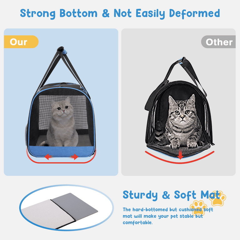 Cat Carrier Bag, Soft-Sided Pet Carrier Airline Approved, Durable