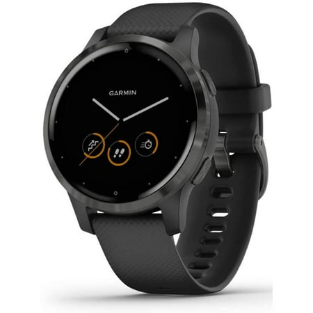 Garmin vívoactive® 4 Silver Stainless Steel Bezel with Shadow Gray Case and Silicone Band