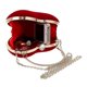 thumbnail image 3 of ZHAOCHENG Bolso de mano en forma de corazón, bolso de maquillaje de moda para dama, bolso de noche, bolso de mano, bolso elegante rosa rojo, 3 of 5