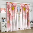 thumbnail image 4 of Pink Daisy Floral Bedroom Curtains,Farmhouse Country Beautiful Daisy Floral Flowers Theme Home Fabric Living Room Kitchen Bathroom Decor W42xL54in, 4 of 6