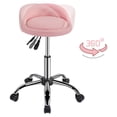 thumbnail image 6 of Yaheetech Height Adjustable Rolling Salon Stool Swivel Spa Massage Manicure Tattoo Facial Stool, Pink, 6 of 7