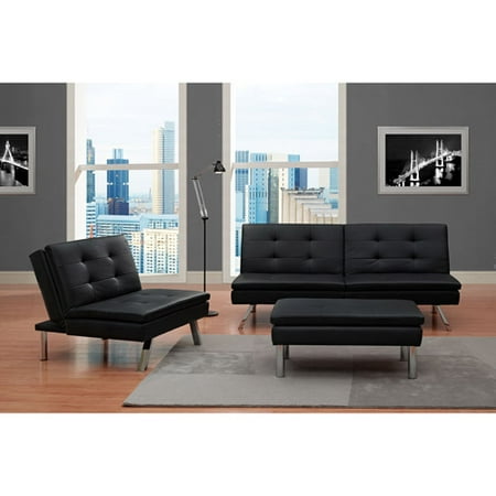 Chelsea 3-Piece Living Room set, Black (Best Living Room Sets)