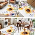 thumbnail image 5 of 2.7'x5' Area Rugs, Sunflower Indoor Outdoor Area Rug for Living Room Bedroom, Yellow Purple Summer Botanical Vintage Washable Bathroom Rugs Kitchen Floor Carpet Mats Home Decor Aesthetic, 5 of 8