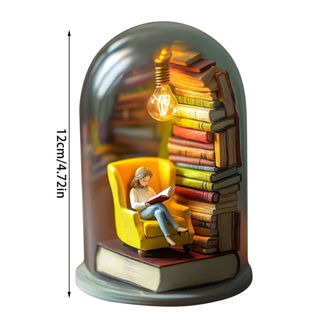 Luzes Led para la Escultura de los Entusiastas de la Luz Nocturna Del Dormitorio Mini Libro con Mini Libros Y Accesorios de Luz Led
