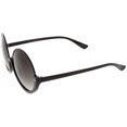 thumbnail image 3 of Women's Semi Rimless Round Sunglasses Metal Trim Detail Lens 57mm (Black Black / Lavender), 3 of 4