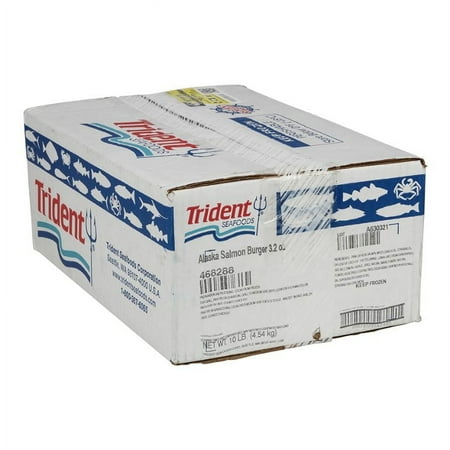 Trident Seafoods Alaska Salmon Burger – 50 of 3.2 Ounce Pieces 10 Pound – 1 each.