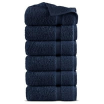 100% Turkish Cotton Towel Set (Navy, Hand Towels - Set of 6)