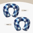 thumbnail image 5 of U-Shaped Pillow 11.8×9.8in With Pillow Core Comfortable Soft Invisible Zipper For Daily Travel Driving Office Argyle Plaid Deepskyblue_1, 5 of 8