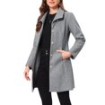 thumbnail image 4 of Elegant Winter Coats for Women's Casual Button Outwear Pea Overcoat XL Grey, 4 of 6