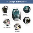 thumbnail image 5 of Large Clear PVC Backpack Heavy Duty See Through Backpack for Adults Work Travel, Dragonfly Teal Printed 12L, 5 of 8