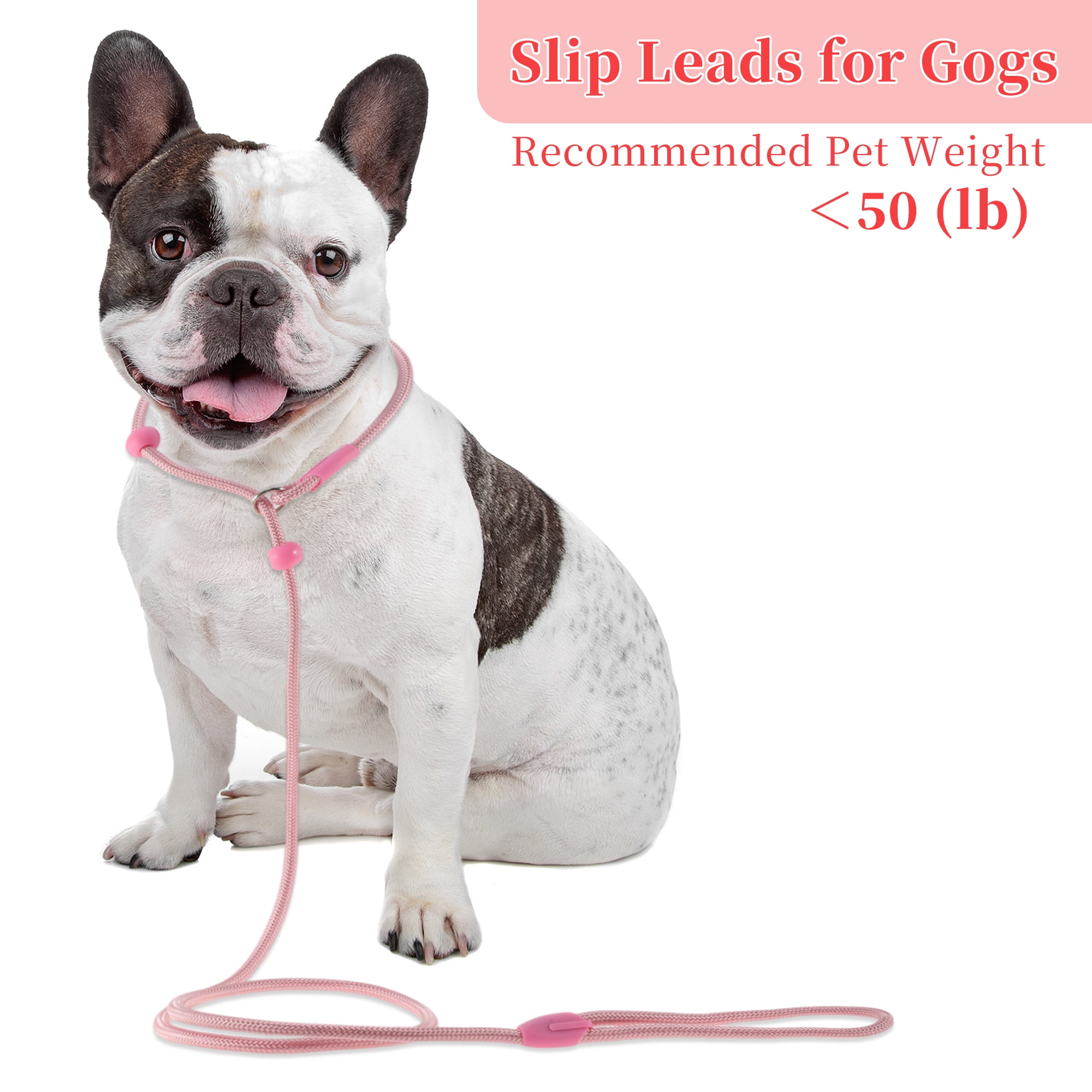 Unique Bargains Slip Leash for Dogs No Pull Heavy Duty Training Leash Medium Pink 5ft