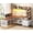 White + Brown, variant on SEDETA L Shaped Gaming Desk with Hutch & Drawers, 97.6" Convertible 2 Person Office Desk with LED Lights, Corner Computer Desk with Power Strip, Tree Bookshelf, File Cabinet, Black