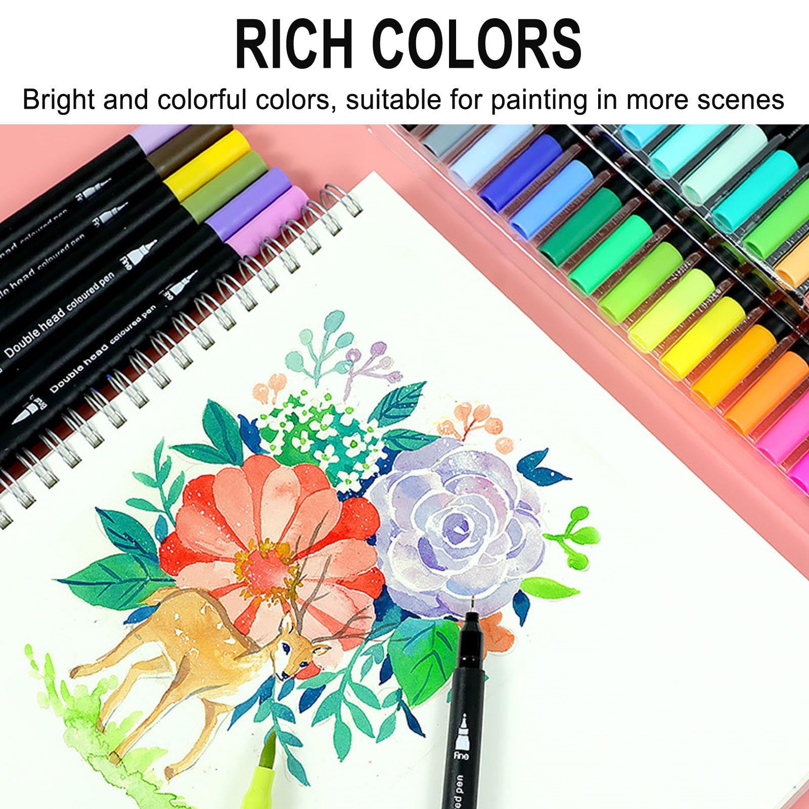 SPOORYYO Double Line Pen Color Hand Account Pen Dream Metal Pen Hand-painted Highlighter Marker Pen 3ml