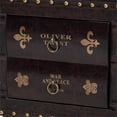 thumbnail image 6 of Charlier Rustic Antique Inspired Faux Leather Upholstered Wood Storage Ottoman with Book Spine Drawer, 6 of 11