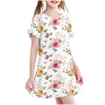 thumbnail image 1 of RXIRUCGD 2025 Vêtements d'Été pour Enfants 3-12 Ans Mode Imprimée Pyjama Rêveur Mi-Mollet Chemise de Nuit, 1 of 4