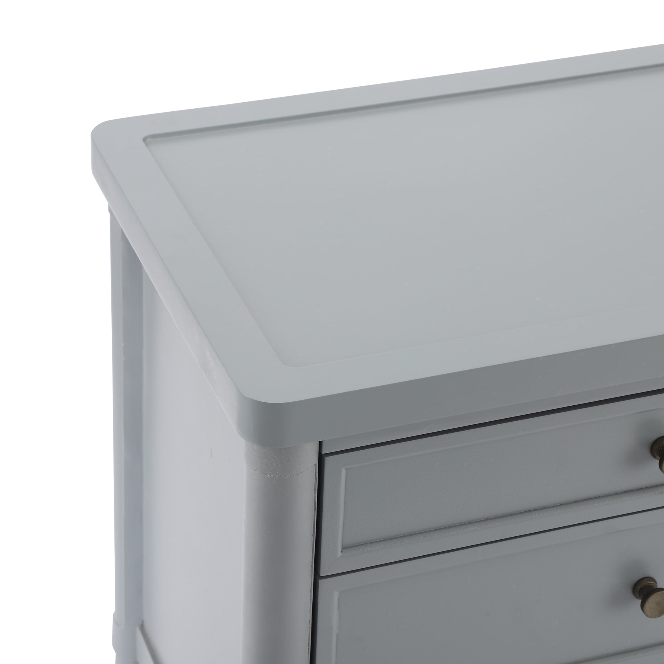 Christopher Knight Home 23.6"W Modern Nightstand with 3 Drawers, Bedside Storage Table, Light Gray