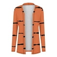 thumbnail image 3 of UTSJKR Fall Lightweight Cardigan for Women Oversized Striped Open Front Cardigan Casual Long Sleeve Outwear Thin Clothes Orange XXXXXL, 3 of 6